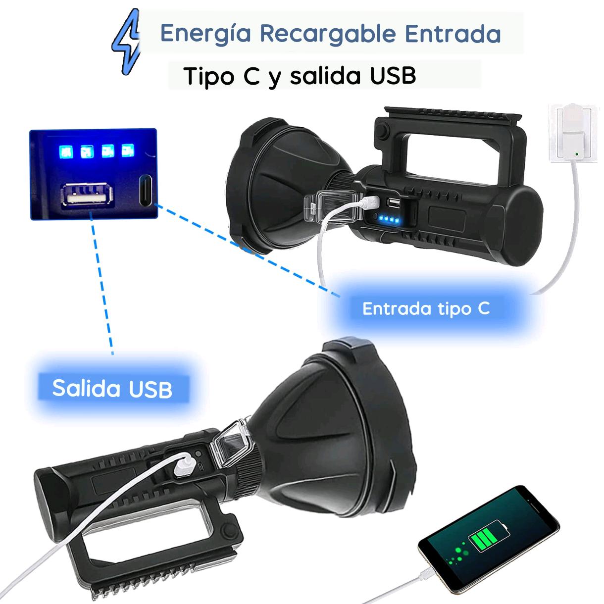 LINTERNA POTENTE LED CON TRIPODE 200MT