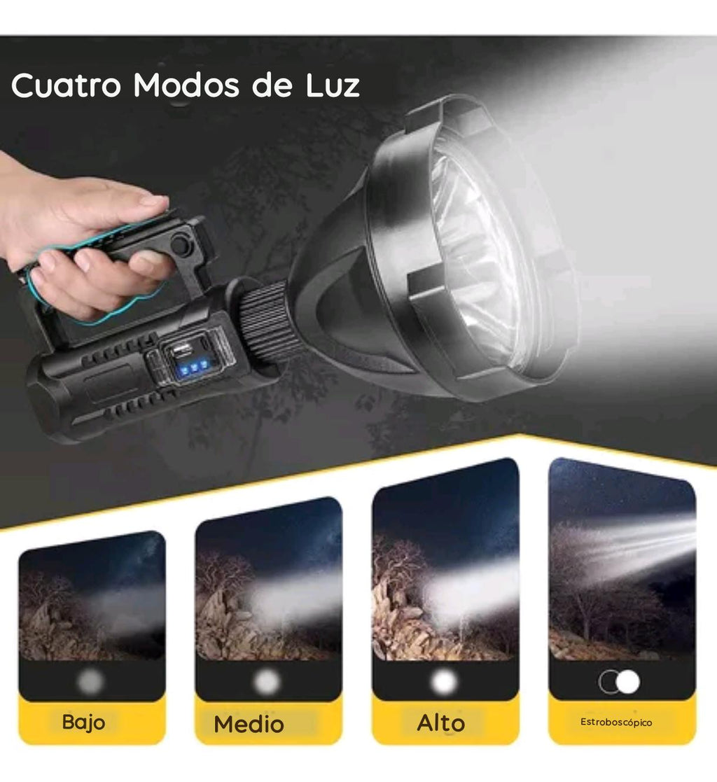 LINTERNA POTENTE LED CON TRIPODE 200MT
