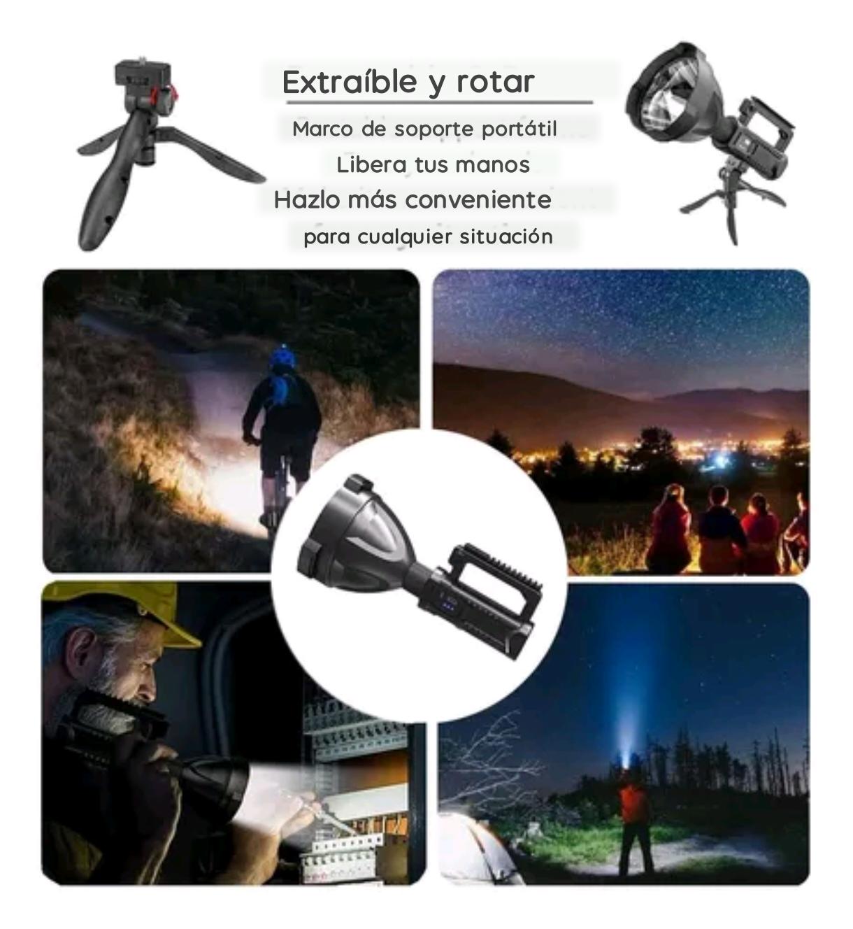 LINTERNA POTENTE LED CON TRIPODE 200MT