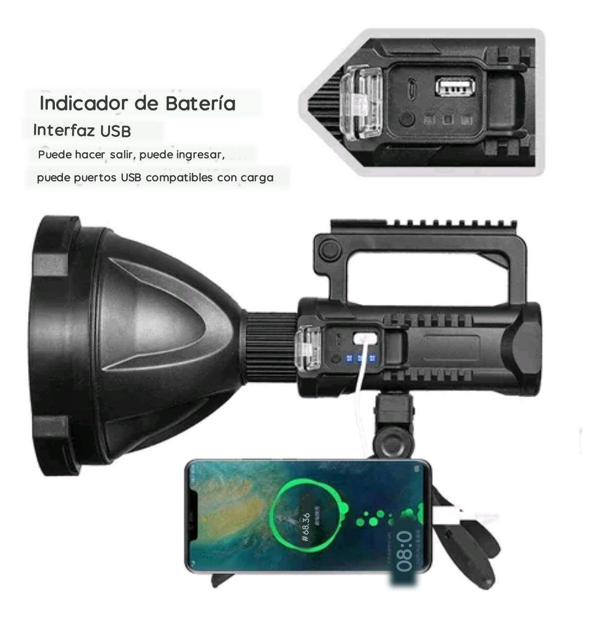 LINTERNA POTENTE LED CON TRIPODE 200MT