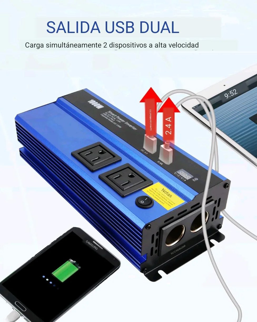 INVERSOR 1000W INTELIGENTE DOBLE TOMA (electrónico)