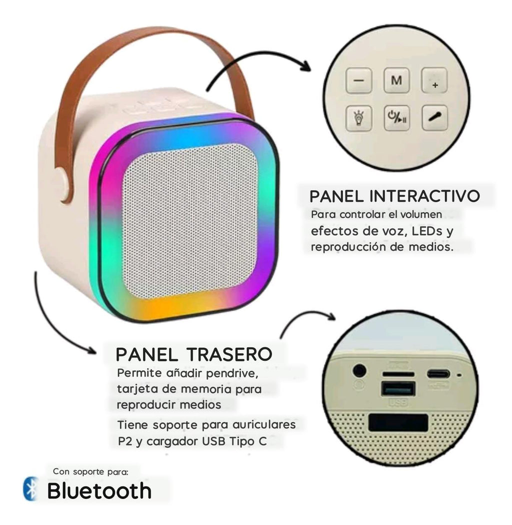 Parlante Karaoke Bluetooth 2 MICROFONOS