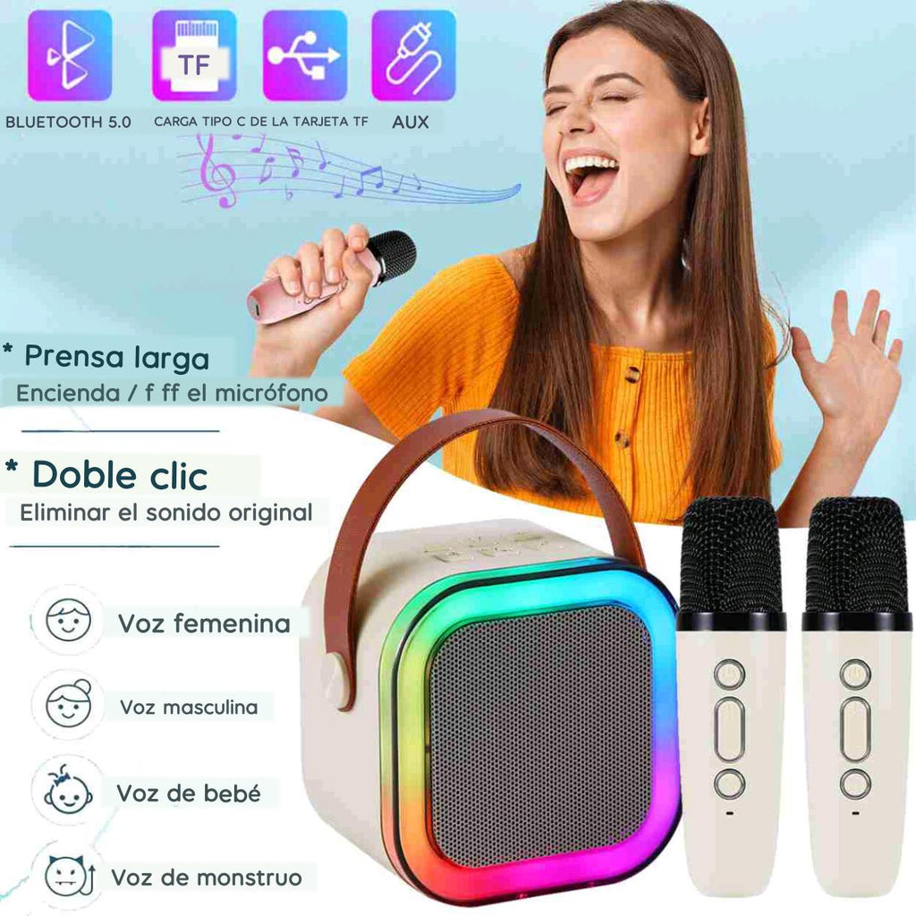 Parlante Karaoke Bluetooth 2 MICROFONOS