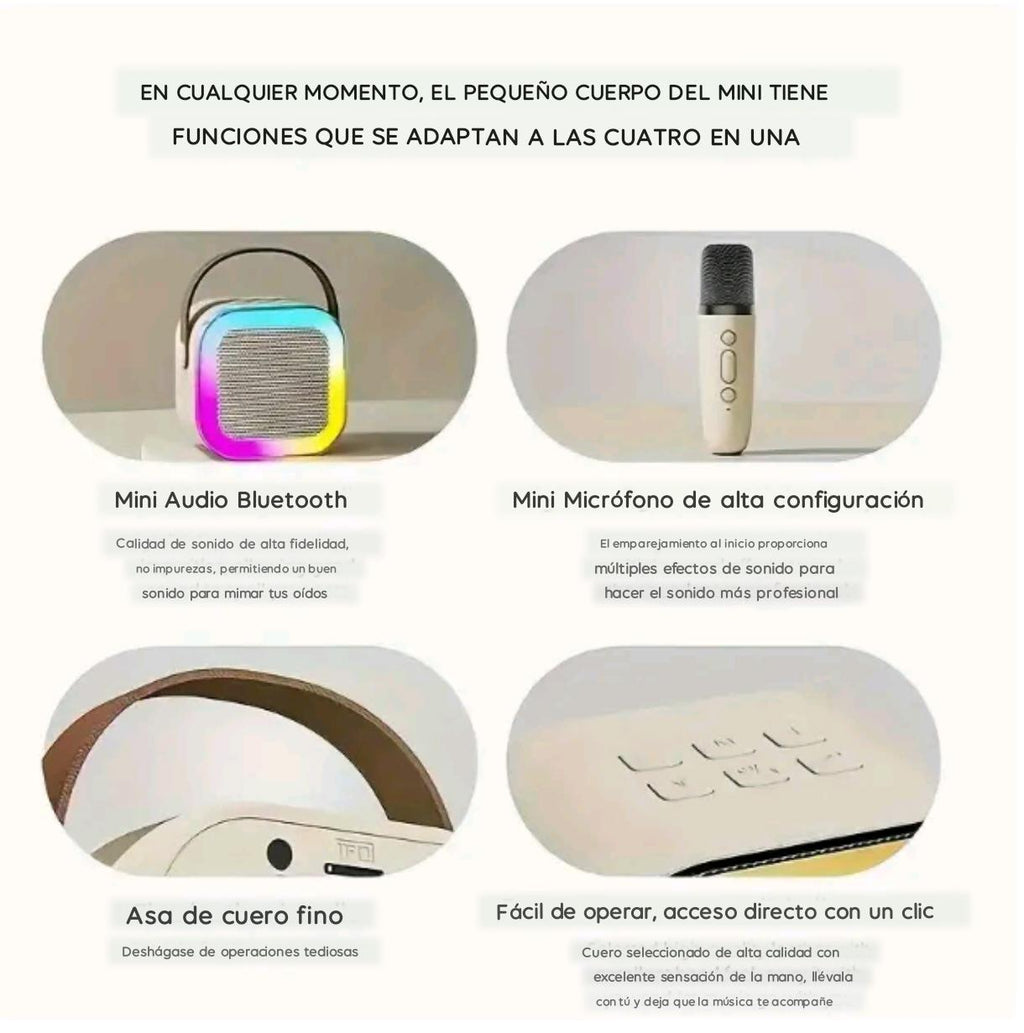 Parlante Karaoke Bluetooth 2 MICROFONOS