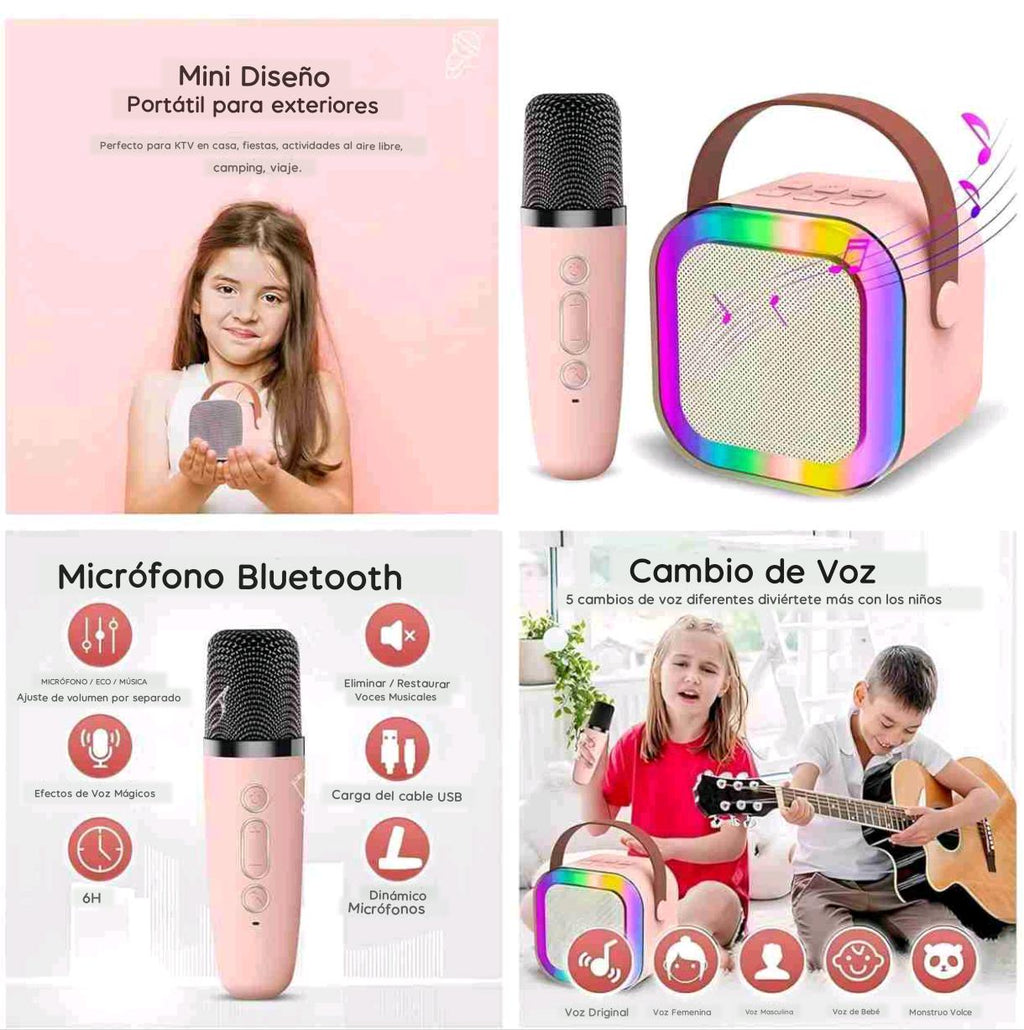 Parlante Karaoke Bluetooth 2 MICROFONOS