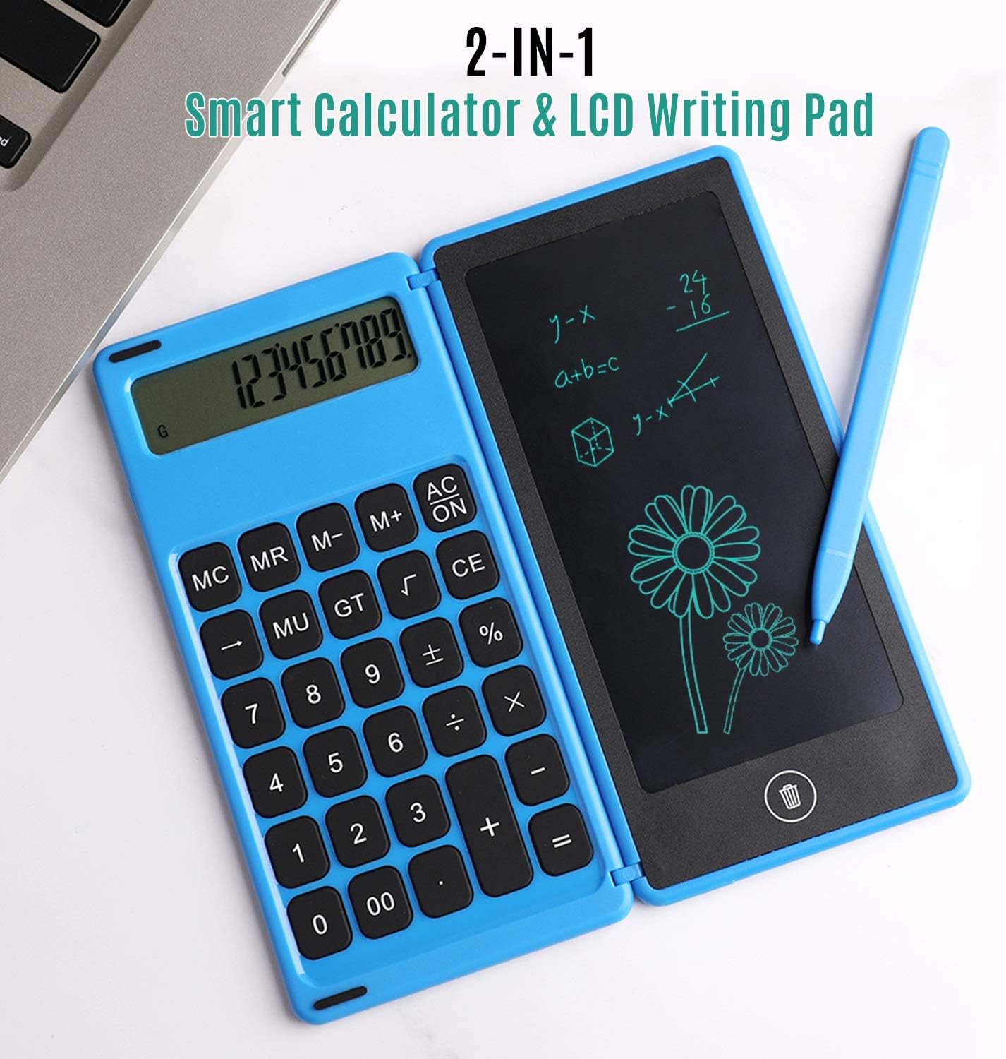 Calculadora plegable con pizarra LCD