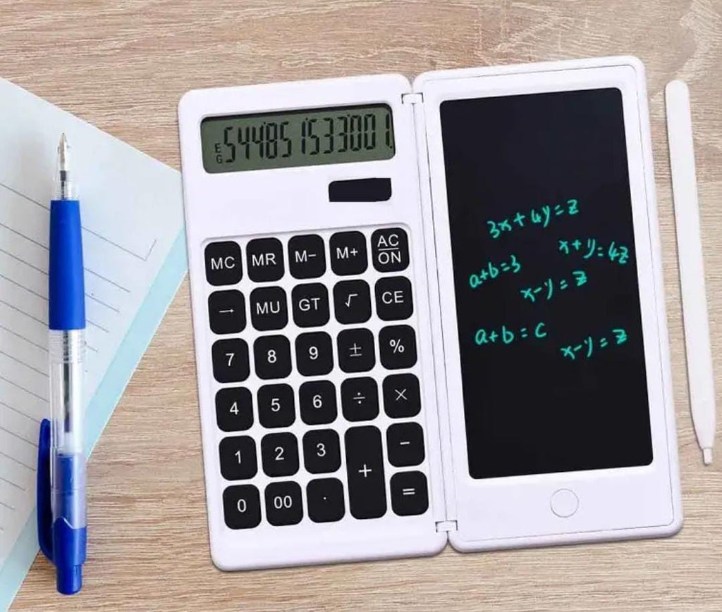 Calculadora plegable con pizarra LCD