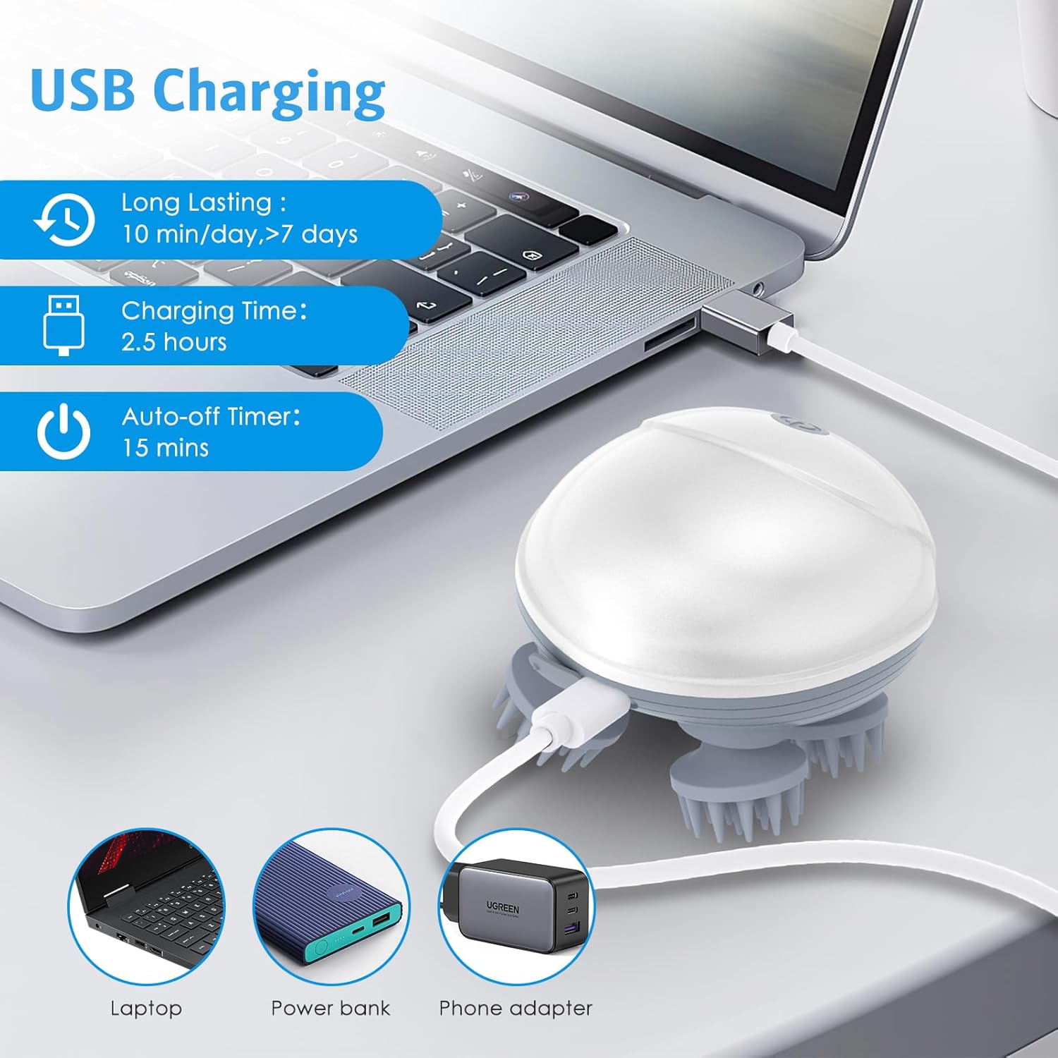 Masajeador eléctrico de cuero cabelludo