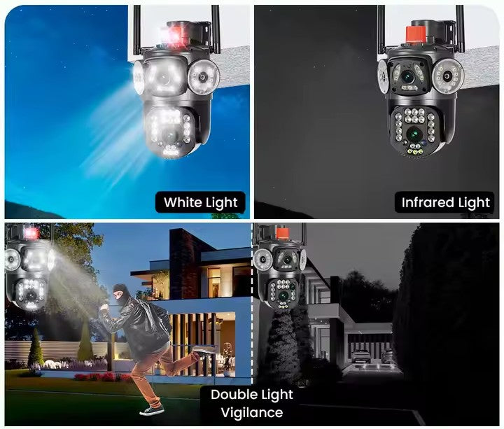 48 LED CAMARA DE SEGURIDAD GRIS CON SIRENA