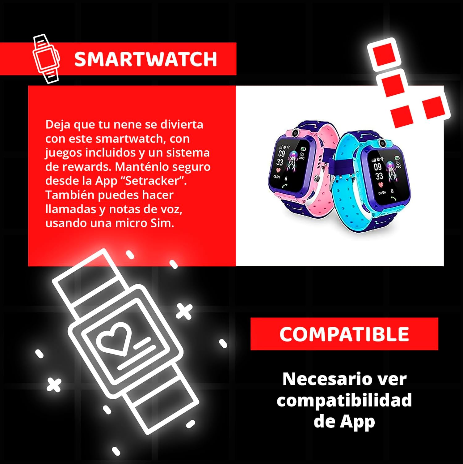 Reloj, Smartwatch para niños llamadas