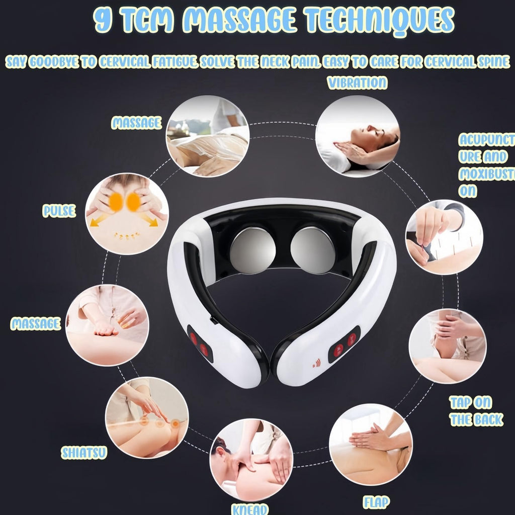 Masajeador de cuello con 2 electrodos