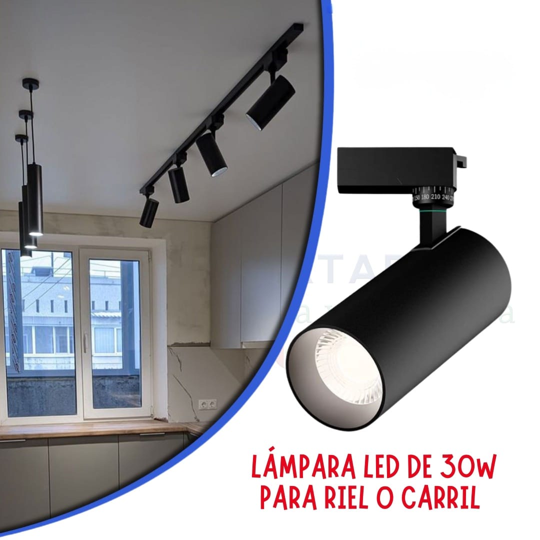 Lámpara LED de 30W para riel, carril X 1