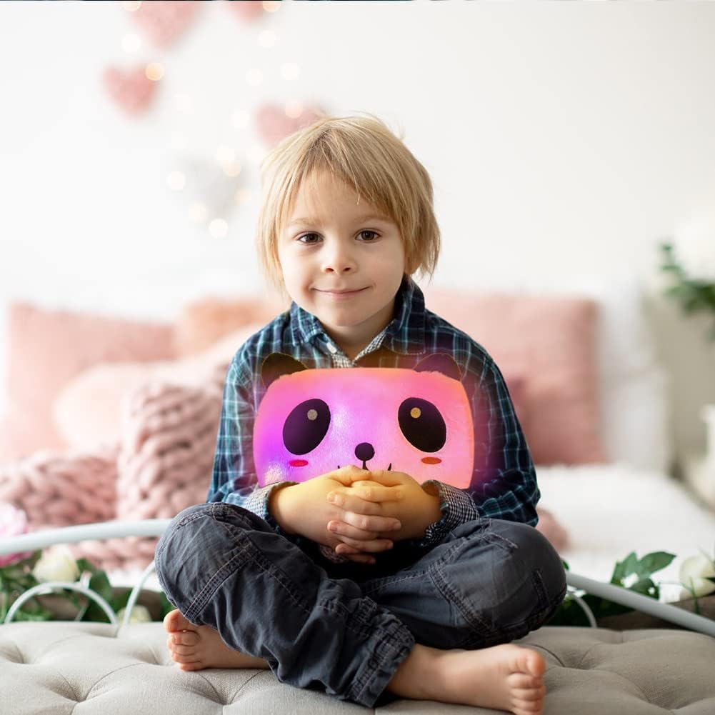 Cojin, almohada oso panda luminoso LED