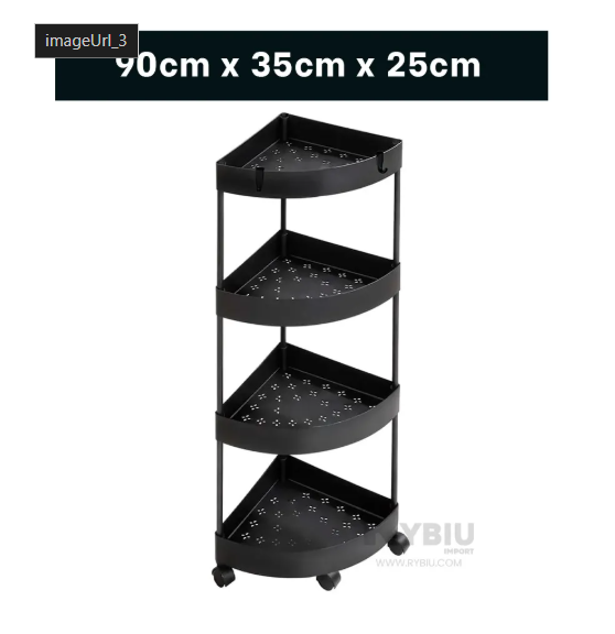 ESTANTE ESQUINERO 4 NIVELES CON RUEDAS PARA EL HOGAR