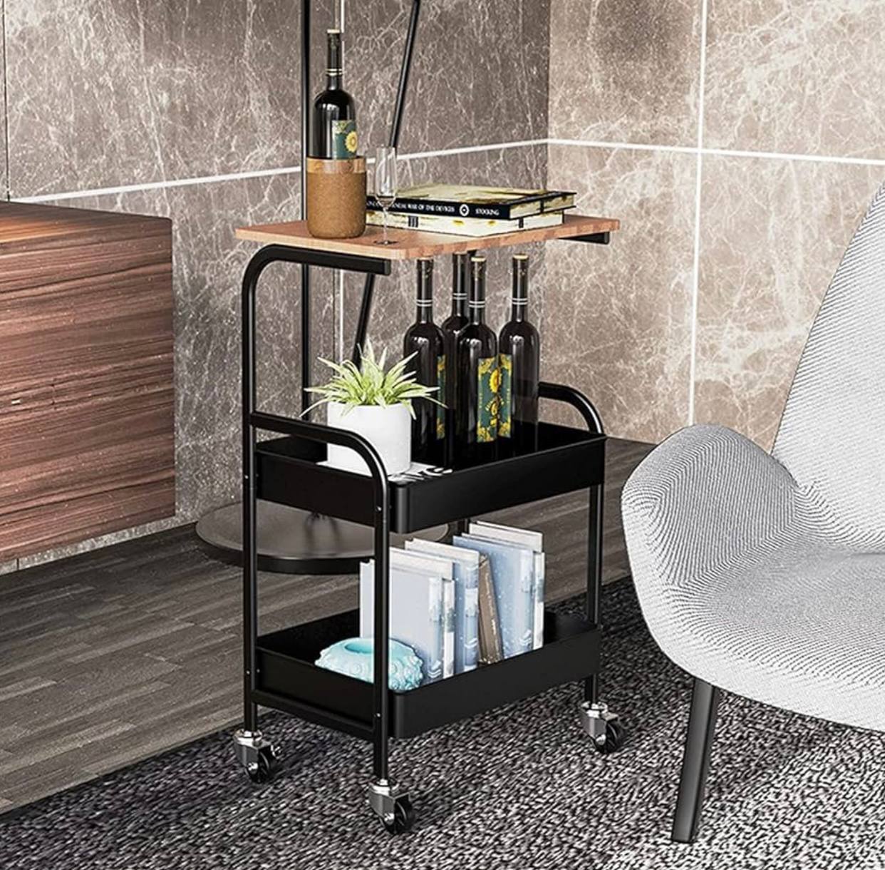 CARRITO METÁLICO 2 NIVELES (HOGAR)