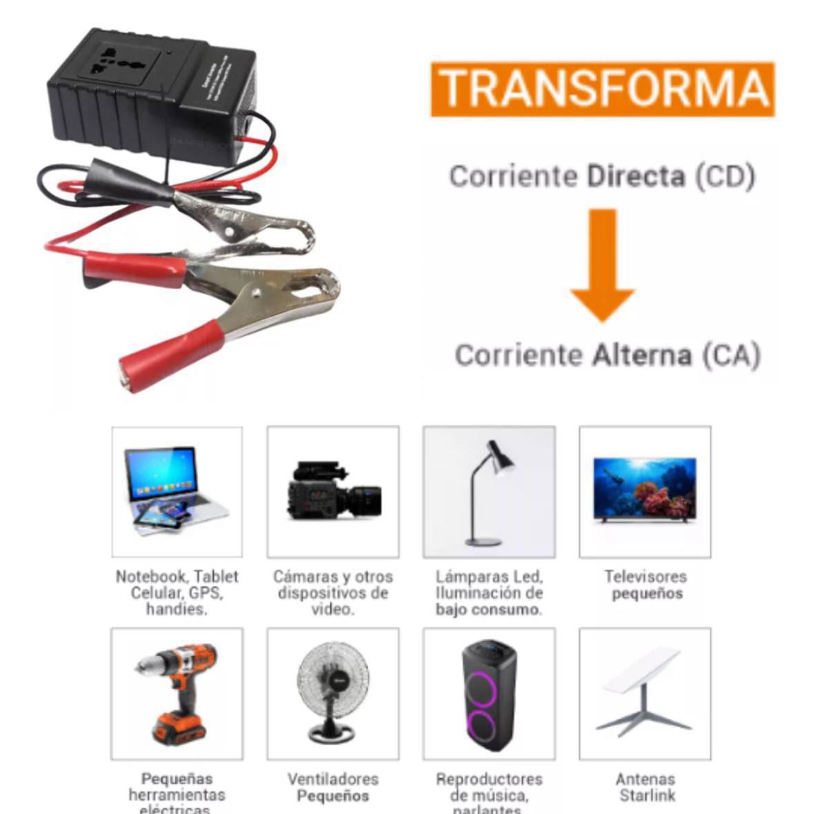 Inversor de Corriente 12V a 110V