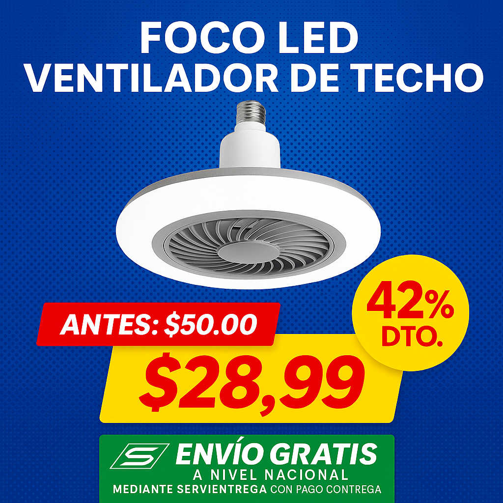 Foco LED ventilador de techo
