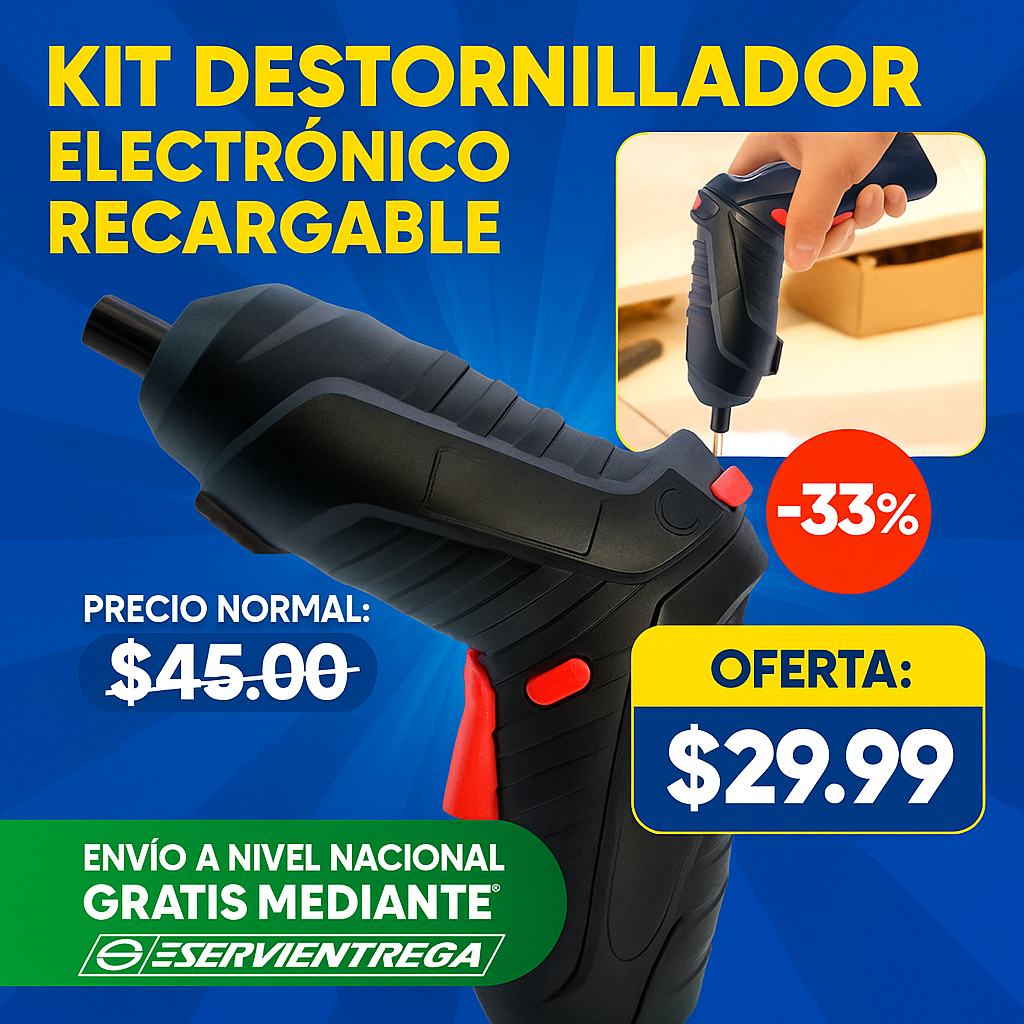 Kit destornillador electrónico negro