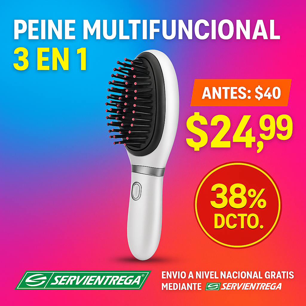 Peine multifuncional 3 en 1