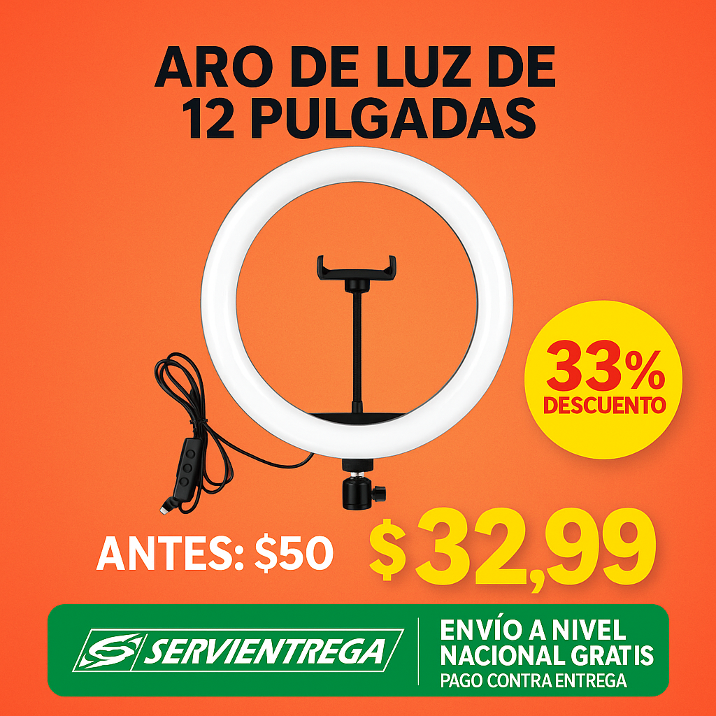 ARO DE LUZ DE 12 PULGADAS