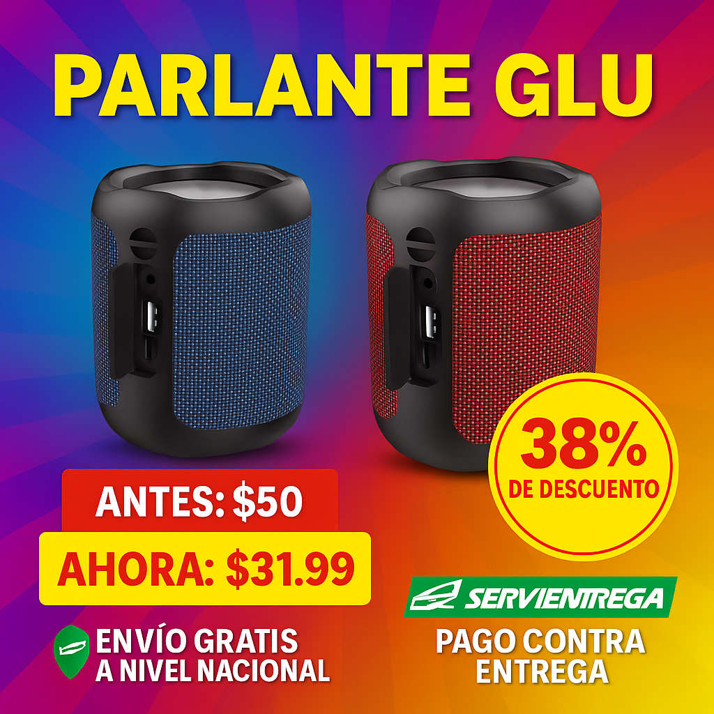 PARLANTE GLU BLUETOOTH CON LUCES RGB