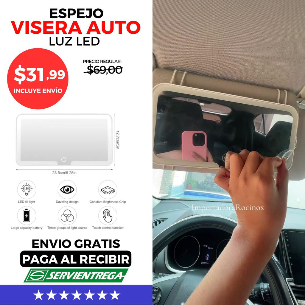 ESPEJO VISERA AUTO