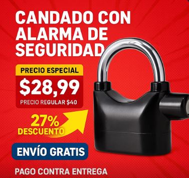 CANDADO DE SEGURIDAD CON ALARMA