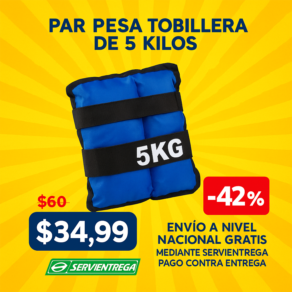 PAR DE PESAS TOBILLERAS DE 5 KILOS