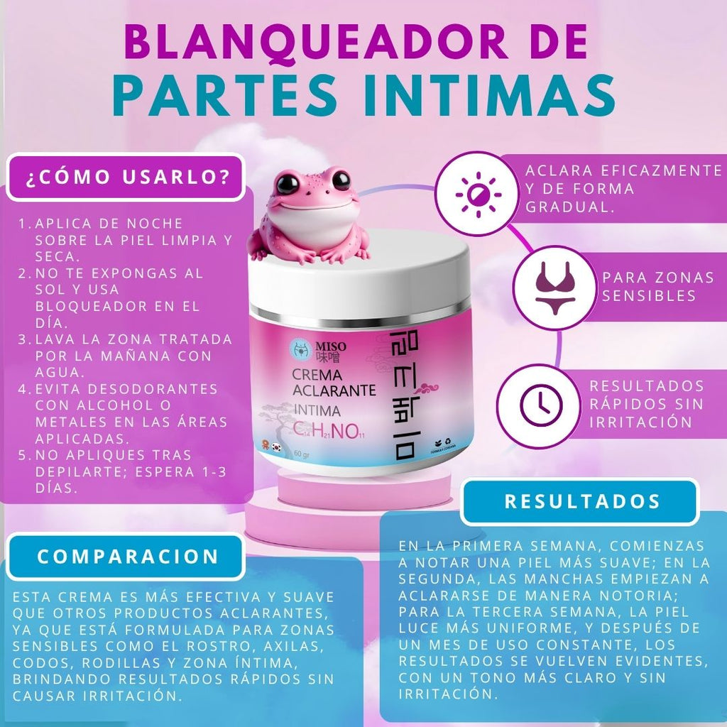 Crema Aclarante Zonas Intimas Miso