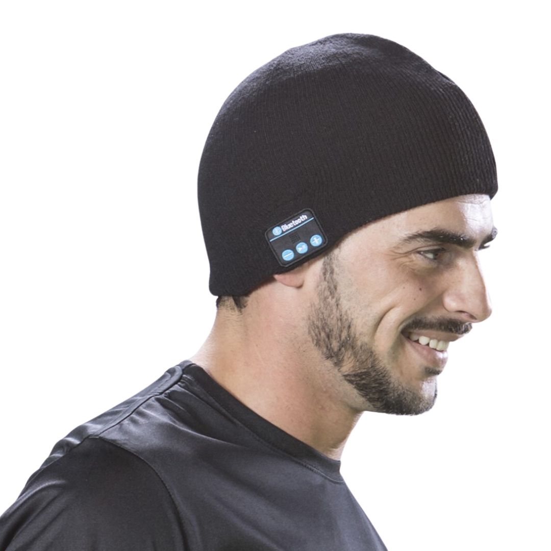 GORRO NEGRO CON AUDÍFONOS BLUETOOTH