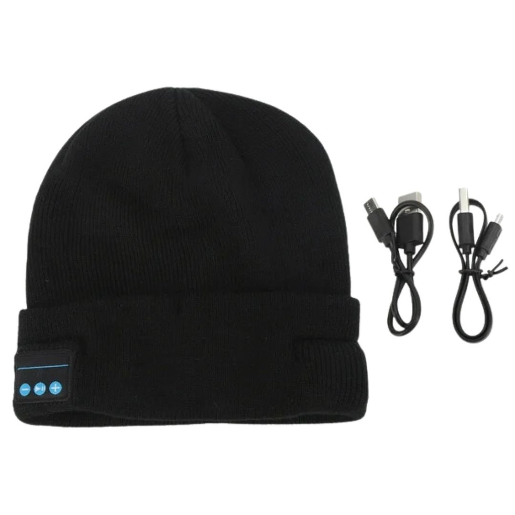 GORRO NEGRO CON AUDÍFONOS BLUETOOTH