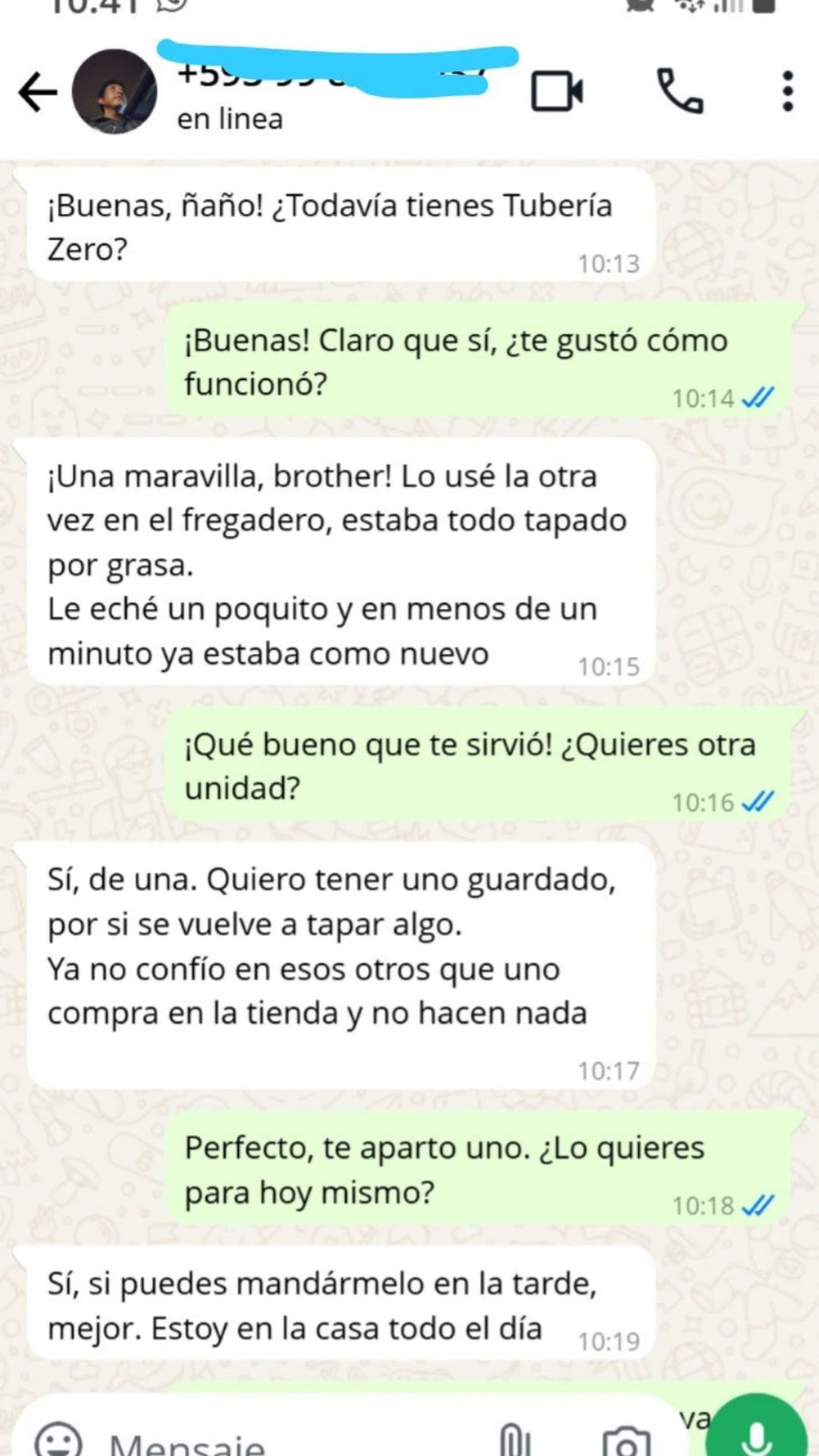 Destapa Caños Tuberia Zero 2x300gr