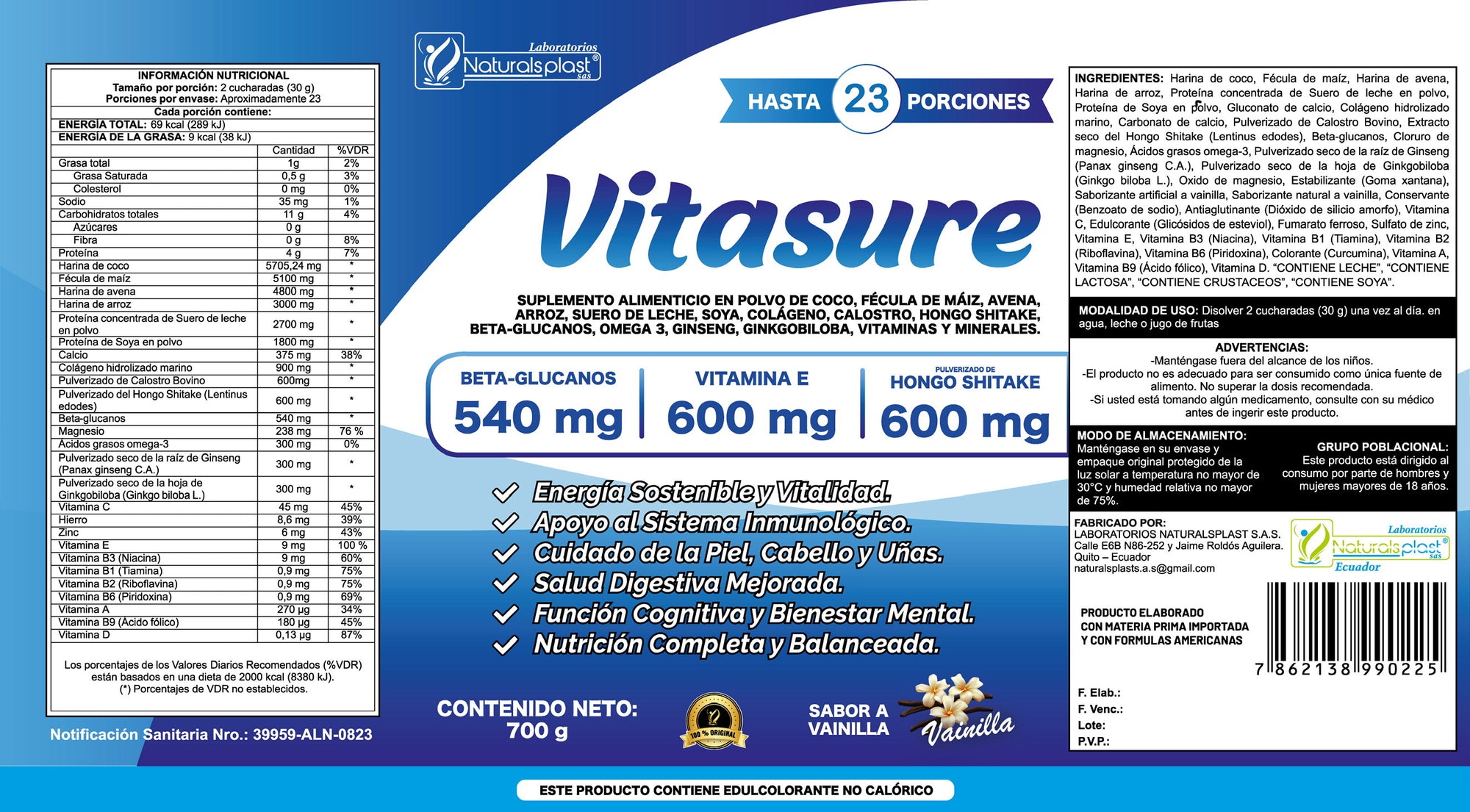 SUPLEMENTO VITASURE 700GR / DEFENSAS
