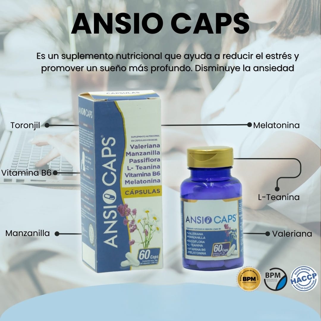 SUPLEMENTO Ansio Caps - No mas estrés ni ansiedad