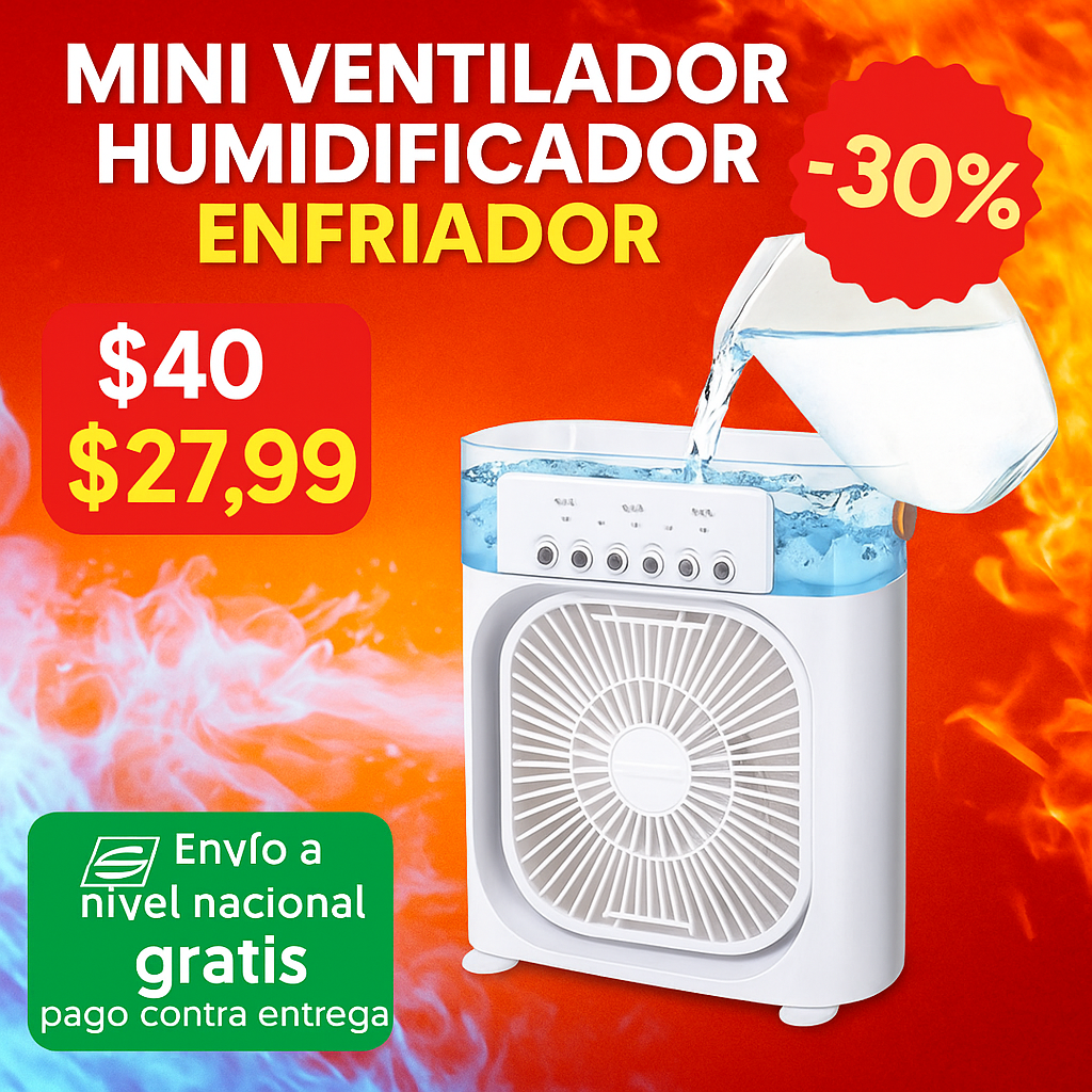 Mini ventilador humidificador enfriador