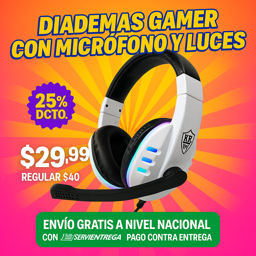 Diadema Gamer KRPS-5 Con luces Led