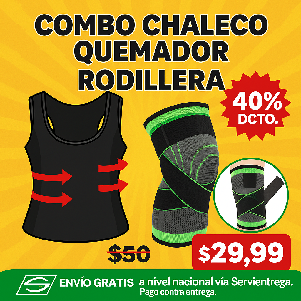 Combo Chaleco Quemador Mujer + Rodillera