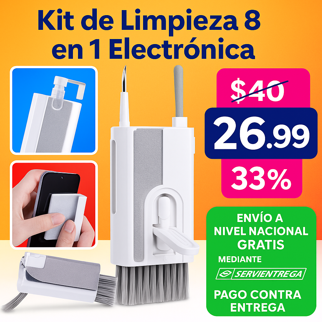 Kit de limpieza 8 en 1 electronica