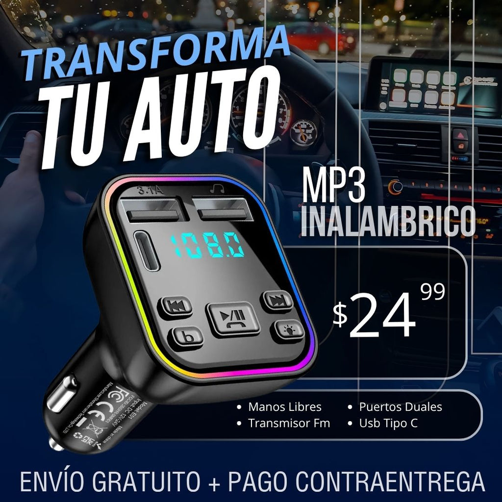 MP3 CARRO CONVIERTE RADIO EN BLUETOOTH