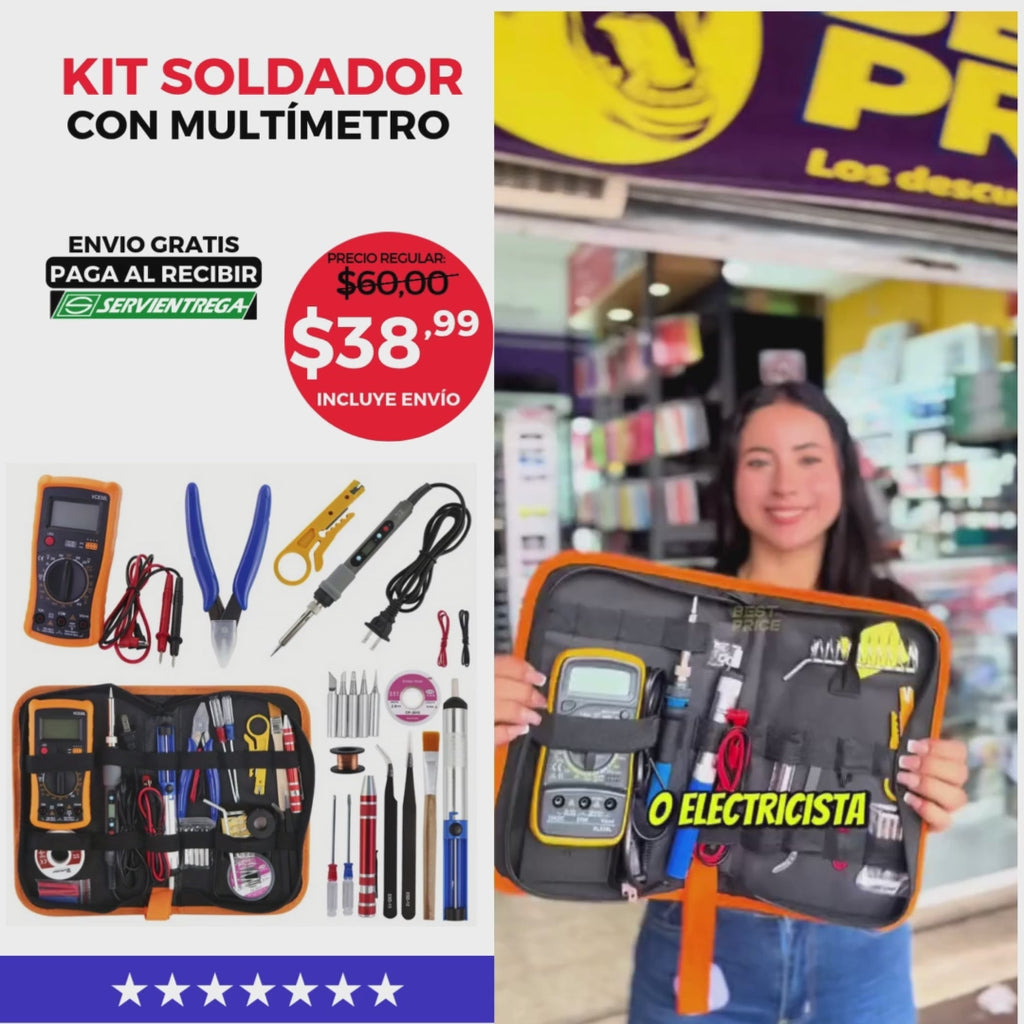 KIT SOLDADOR + MULTÍMETRO