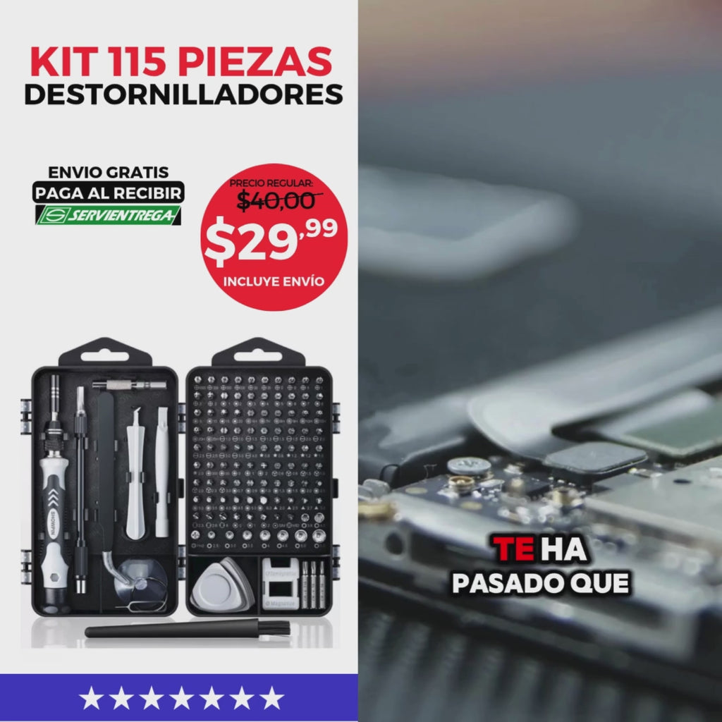 KIT DESTORNILLADORES 115 PIEZAS